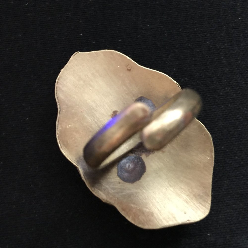 Brass Copper Primitive Abstract Adjustable Ring - image 4